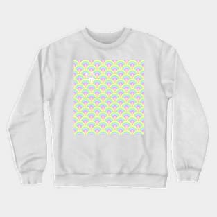 Rainbow Wave Pattern With Peekaboo Bunny Crewneck Sweatshirt